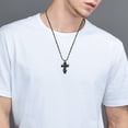 thumbnail image 3 of Cross Urn Necklace for Ashes Fish Hook Cremation Jewelry Deer Antler Memorial Pendant Keepsake Gifts for Men Women Ash Holder, 3 of 6