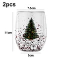 thumbnail image 2 of Tasses Mignonnes Thé Café Tasse Lait Double Paroi Verre Mug Cadeaux de Noël, 2 of 5