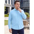 thumbnail image 4 of INSPIRE CHIC Men's Big & Tall Shirt Long Sleeve Button Down Casual Dress Shirts XL Blue, 4 of 5