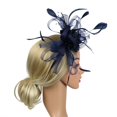 thumbnail image 3 of Baberdicy White Feather Headpiece Pop Hats for Women Fascinators Womens Flower Hat for Tea Party Cocktail Ball Wedding Church Clearance!, 3 of 7