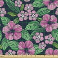 thumbnail image 2 of Floral Sofa Upholstery Fabric by the Yard, Top View of Exotic Plants and Hibiscus Flowers, Decorative Fabric for DIY and Home Accents, Pink Jade Green by Ambesonne, 2 of 5