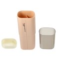 thumbnail image 7 of Large Capacity Toothbrush Case with Cups Toothbrush Holders PP PE Pink Brown Beige 7.87"x3.07"x2.28", 7 of 7
