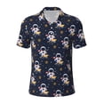 thumbnail image 2 of Daiia Astronaut Surfing Pattern Men’s Polo Shirts,Solid Deck Shirt,Classic Fit, Breathable Cotton Polo for Casual and Sport Wear-Small, 2 of 7