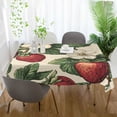 thumbnail image 3 of Yayeee Tablecloths 54" x 54" Rectangle Wrinkle Resistant Party Table Cover, Beige Strawberry, 3 of 8