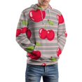 thumbnail image 5 of Sweet Cherry Stripes Pattern 3D Print Hoodie Men Women Autumn Thin Pullover Sweatshirt Vintage Streetwear Tops, 5 of 6
