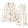 thumbnail image 3 of Lumistal Womens Pajama Sets Long Sleeve Button Down Shirt and Capri Pant Cute Patterned Fall Comfy Soft 2 Piece Pajamas Set With Pockets Women's Sleepwear XL, 3 of 3