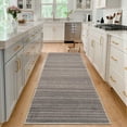 thumbnail image 2 of GlowSol 2'x6' Modern Striped Rugs Washable Hallway Runner Rug Soft Non Slip Bedroom Runner Rug Farmhouse Kitchen Runner Rug for Laundry Room, Brown, 2 of 6
