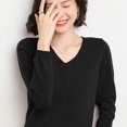 thumbnail image 3 of Spring and Autumn Cashmere Sweater Women's Pullover V-neck Women's Pullover Knitted Top Women's Long Sleeve Cashmere Sweater, 3 of 5
