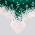 thumbnail image 5 of Christmas Tablecloths for Rectangle Tables 60x102 Chirstmas Table Cloth, Green Snowflakes Ombre Xmas Decorative Table Cover Indoor Home Decor for Holiday Party Outdoor, 5 of 8