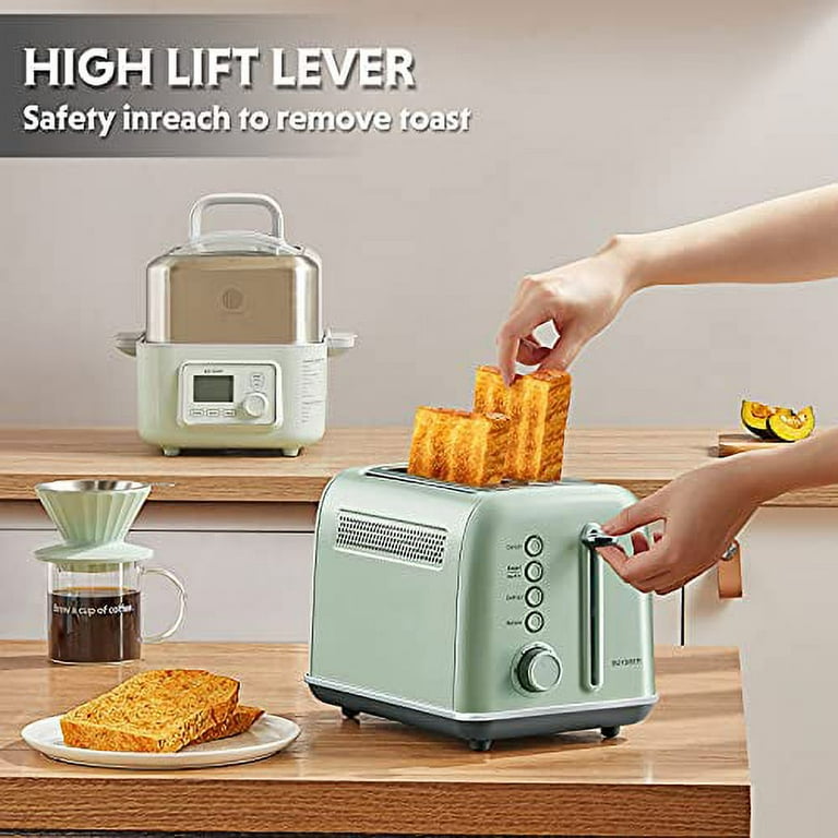 BUYDEEM DT620 2-Slice Toaster, Extra Wide Slots, Retro Stainless