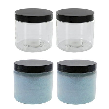 - 2 Clear Plastic Empty Cosmetic Sample Art Craft Storage Containers Jars Pots 2oz