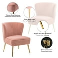 thumbnail image 6 of Modern Velvet Accent Chair Set of 2 Upholstered Side Chairs Gold Leg Home Bedroom Pink, 6 of 10