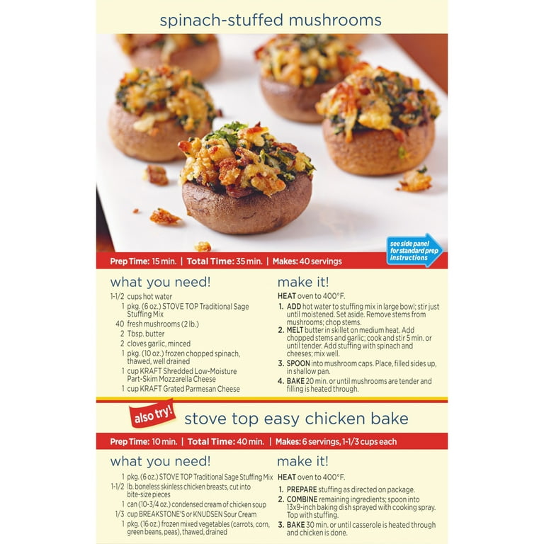 Stove Top Traditional Sage Stuffing Mix, 6 oz Box, Perfect Stove Top Traditional Sage Stuffing Mix, 6 oz Box, Perfect
