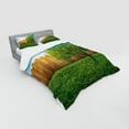 thumbnail image 2 of Ambesonne Scenery Bedding Set 4 Pcs, Life Tree Yard Field, Queen, Green Blue, 2 of 2