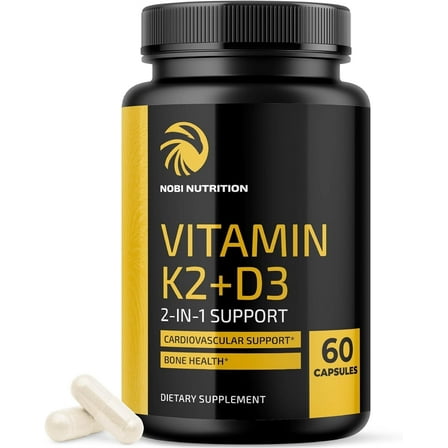 Vitamin D3 K2 5000 IU to Support Immune System, Strong Bones & Teeth | Vitamin D3K2 with Calcium & BioPerine | K2 D3 Vitamin Supplement | 60 Ct
