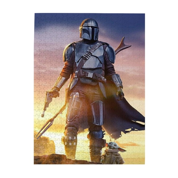 Star Man-dalorian-War Wooden Picture Puzzle 500 Piece Jigsaw Puzzle for Adults Challenging Puzzle Game Gifts