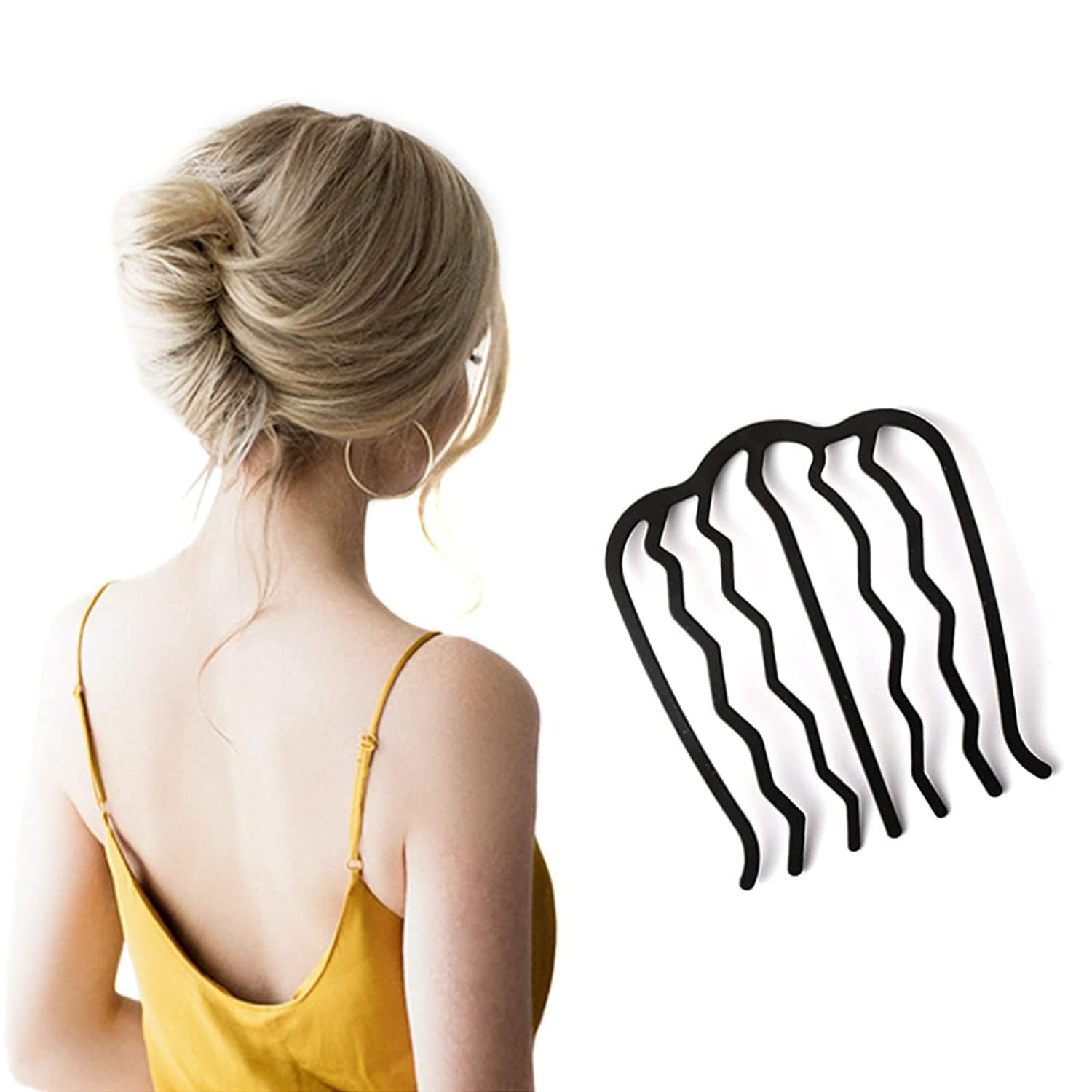 Metal Side Hair Comb U Shape Hair Combs French Hair Clip Stick Hair