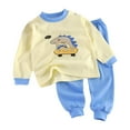 thumbnail image 2 of Cowsor 2 Piece Pajamas Set Kids Sleepwear Cartoon Printed Nightwear Cotton Long Sleeve Shirt Pants Loungewear, 2 of 5