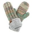 thumbnail image 7 of CC Brand Sherpa Lined Mittens Unisex Winter Accessories Black/Grey, 7 of 7
