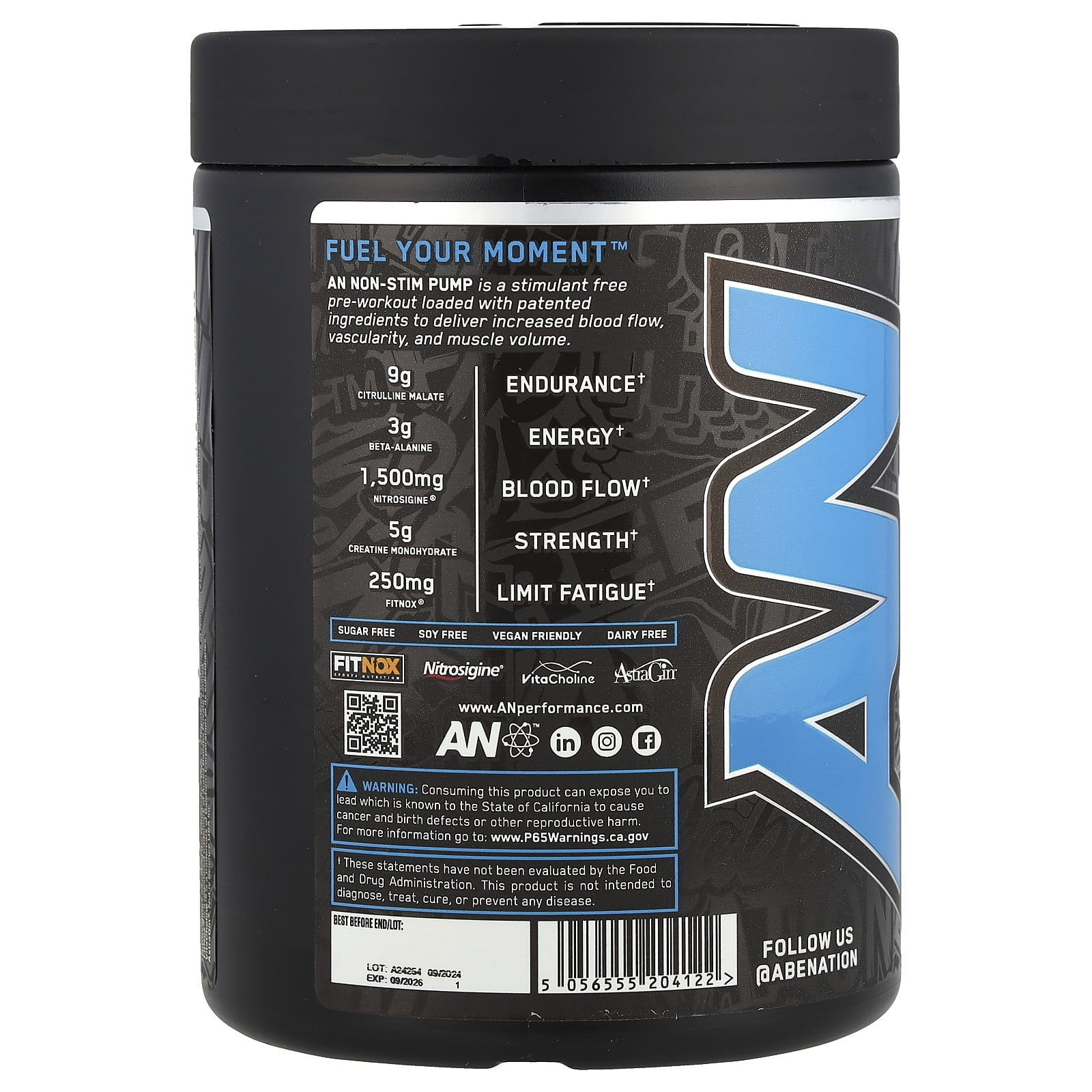 ABE Zero Stim Pre-Workout for Explosive Focus, Energy, and Muscle Pumps | Blue Razz | 40 or 20 Servings | Stimulant-Free Formula | Citrulline Malate, Creatine, Beta-Alanine