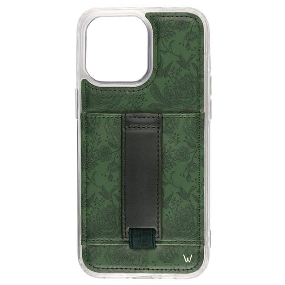 Walli Cases Secret Garden by Brooklyn & Bailey for iPhone 16 Pro Max with Wallet, Kickstand & Finger Strap