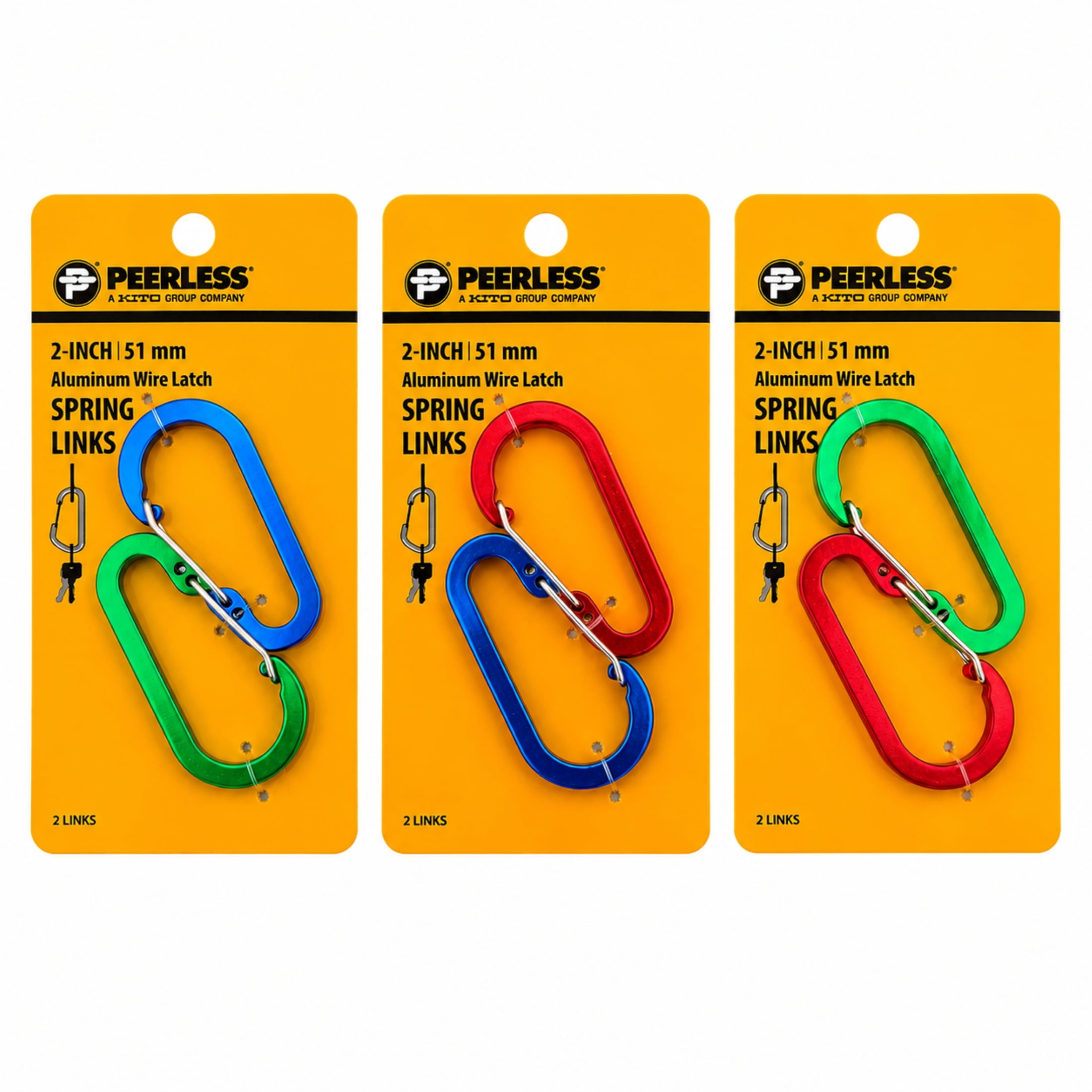 Multicolor Aluminum Latch Spring Links, 2 Pack, Peerless Chain Company, #4760239F