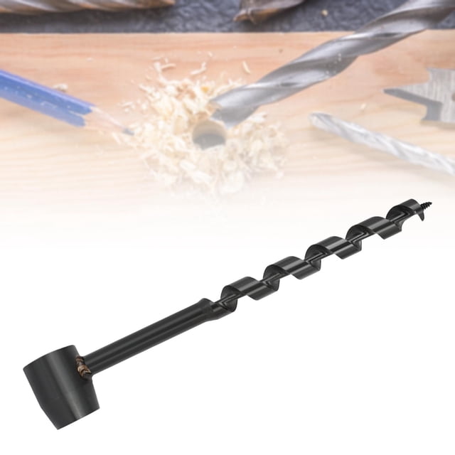 Broca de barrena de acero al carbono, herramientas de supervivencia Taladro de mano con orificio en espiral portátil para carpintería para mochileros , 1,6 cm-26 cm 16 cm-26 cm DYNWAVEMX broca espiral