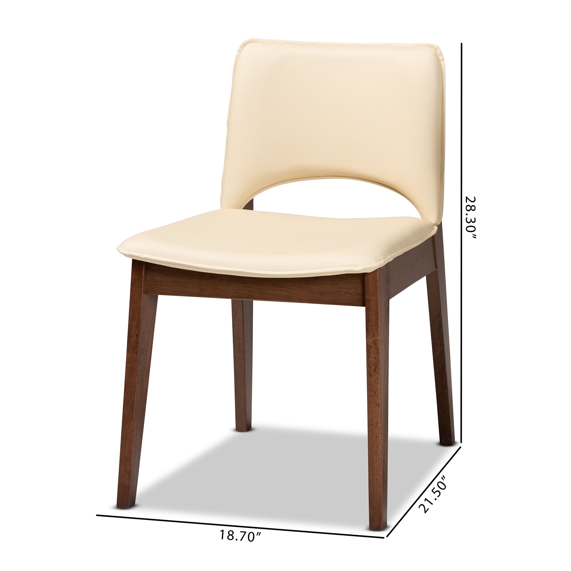 Baxton Studio Afton Dining Chair, Set of 2, Beige