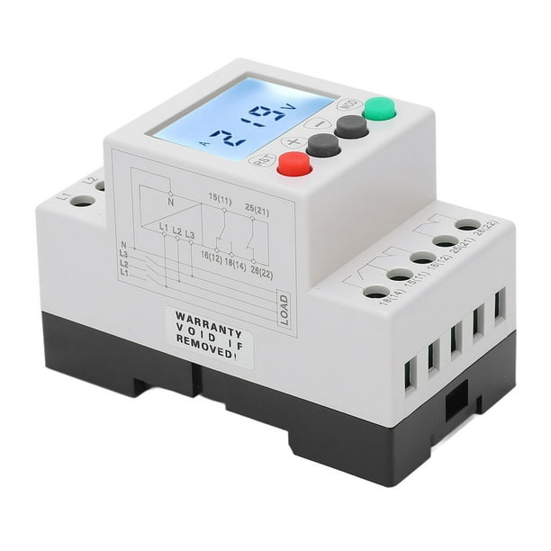 LCD 3 Phase 4 Wire Voltage Monitoring Relay Undervoltage Overvoltage