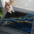 thumbnail image 4 of Rectangle Area Rug 2x3ft,Dark Blue Marble Fluid Washable Carpet Non-Slip Runner Accent Rugs Indoor Floor Mat for Bedroom Living Room Decor,Gold Foil Abstract Stripe, 4 of 9