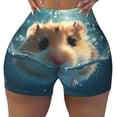 thumbnail image 2 of Honeii Cute Swimming Guinea Pig Print Women's Workout Shorts, Gym Shorts for Active Wear, Sports Shorts,Women's Running Shorts,Quick Dry Athletic Shorts-Small, 2 of 8