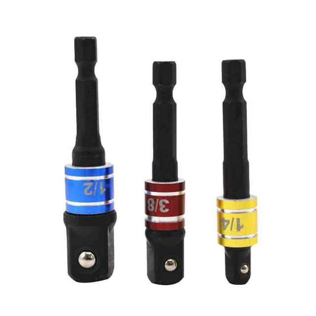 Offre Spéciale! Ensemble de 3 Adaptateurs de Douille de Perceuse pour Conducteur 1/4′′ 3/8′′ 1/2′′