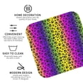 thumbnail image 3 of Zufioo Animal Paw Rainbow Print Leather Coaster Set, Decorative PVC Coasters 4-pack - Scald and Stain-resistant, Suitable for Home, Cafes, Restaurants-Square, 3 of 6