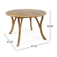 thumbnail image 3 of GDF Studio Jorine Outdoor Acacia Wood 5 Piece Dining Set with Cushions, Teak and Cream, 3 of 9