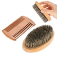 thumbnail image 3 of Double-sided Beard Comb, Pig Bristle Oval Comb, Men's Beard Brush And Comb Set, 3 of 8