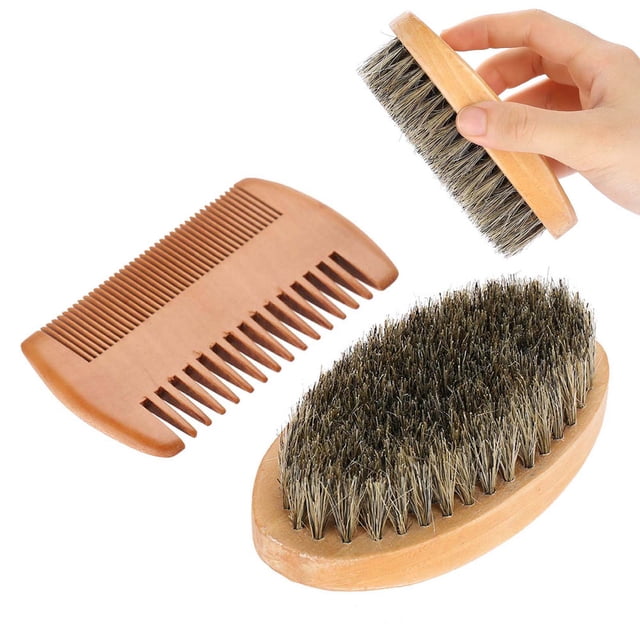 Cepillo de Limpieza de Barba Pincel de Barba Facial, Peine de Barba Duradero, Cuidado de Barba Portátil para Kit de Preparación de Limpieza de Barda