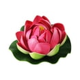 thumbnail image 2 of 3.93" XLarge Realistic Floating Lotus with Lily Pad - Premium Foam Flowers for Pools, Ponds, Weddings, Summer Decor (Set of 1, red), 2 of 6