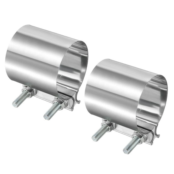 2pcs Exhaust Clamp 3" Stainless Steel Lap Joint Band Clamp Exhaust Pipes Connection with M10 Screws for Car Muffler Elbow Pipes