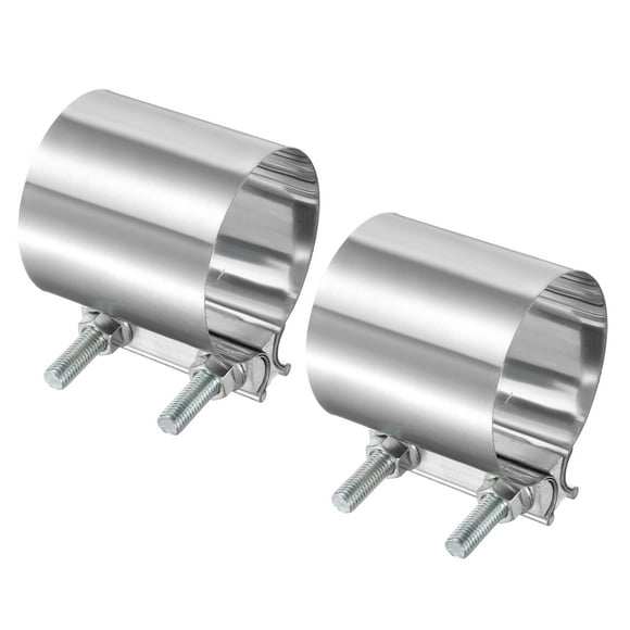 2pcs Exhaust Clamp 3.1" Stainless Steel Lap Joint Band Clamp Exhaust Pipes Connection with M10 Screws for Car Muffler Elbow Pipe