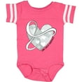 thumbnail image 3 of Inktastic Lung Cancer Awareness White Ribbon Around Heart Boys or Girls Baby Bodysuit, 3 of 5