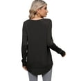 thumbnail image 7 of SHIBEVER Long Sleeve Tshirts for Women Loose Crew Neck Fall Fashion Tunics Tops Basic Workout Black Tee Blouses Size M, 7 of 7