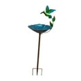 thumbnail image 2 of Baño de pájaros de metal para comedero de pájaros exterior con base de estaca de 3 puntas, diseño retro, para jardín, decoración de patio, balcón y, 2 of 8