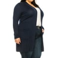 thumbnail image 2 of Women's Plus Size Casual Long Sleeves Loose Fit Side Pockets Solid Cardigan, 2 of 5