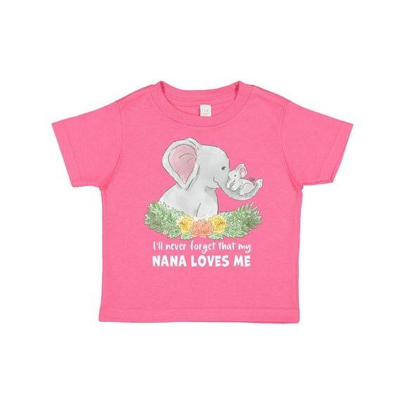 Inktastic I'll Never Forget That My Nana Loves Me with Cute Elephants Boys or Girls Toddler T-Shirt
