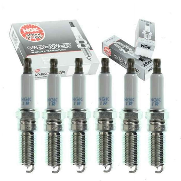 6 pc NGK V-Power Spark Plugs compatible with Jeep Wrangler 3.8L V6 2007-2011