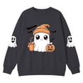 thumbnail image 3 of Tiijoy Girls Halloween Sweatshirt Fall Ghost Graphic Crewneck Pullover, Grey, Sizes 1-10, 3 of 3