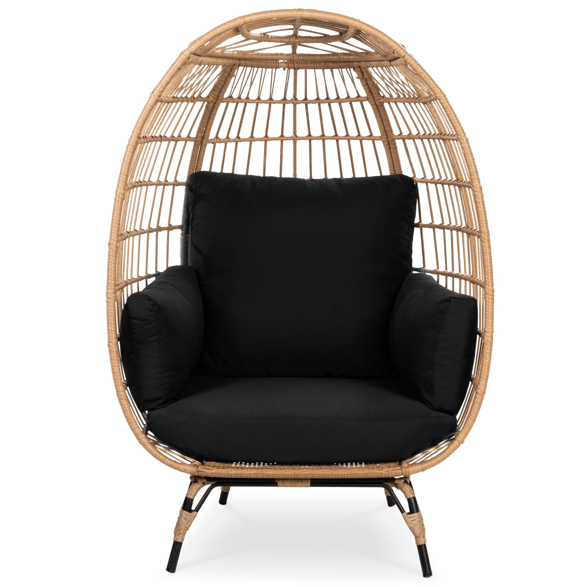 Best Choice Products Wicker Egg Chair Oversized Indoor Outdoor Patio