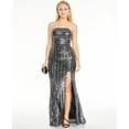 thumbnail image 1 of Blondie Nites Robe Sans Bretelles à Sequins pour Juniors, Noir, 5, 1 of 7