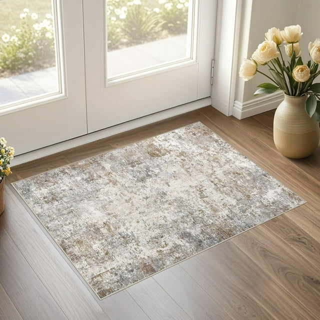 x Area Rug Living Room Rugs - Washable Neutral Modern Abstract Soft Thin Large Rug Indoor Floor No Slip Rug Carpet for Bedroom Under Dining Table Home Office Decor -