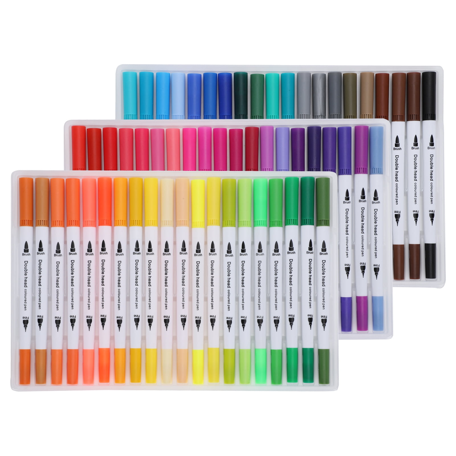 60x COLOUR FINE TIP FELT PENS Therapy Colouring Drawing Markers School Art Craft 